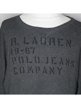 VTG Men’s Ralph Lauren Polo Waffle Knit Long Sleeve Thermal Shirt Gray Sz 3XL